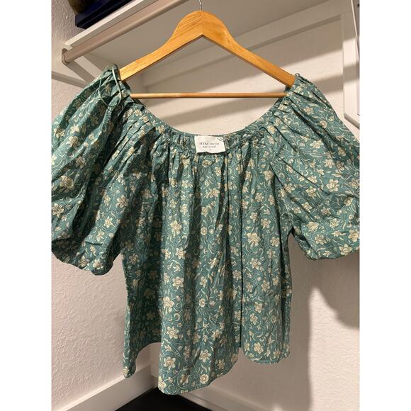 Tuckernuck Tops - NWOT Tuckernuck Hyacinth House Green Floral Emmy Blouse Sz XS